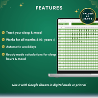 Thumbnail for Sleep Tracker Spreadsheet