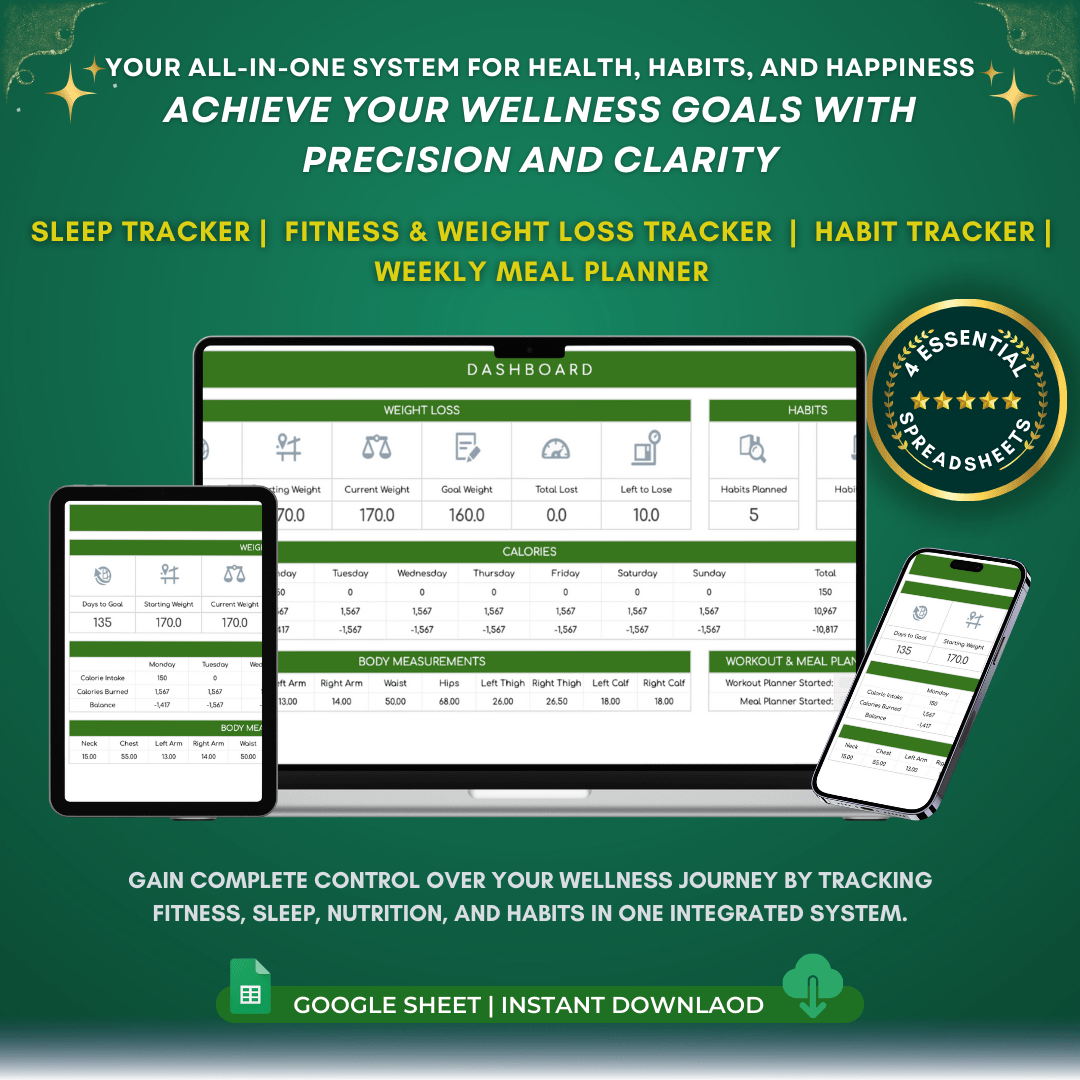 Health & Fitness Spreadsheet Bundle