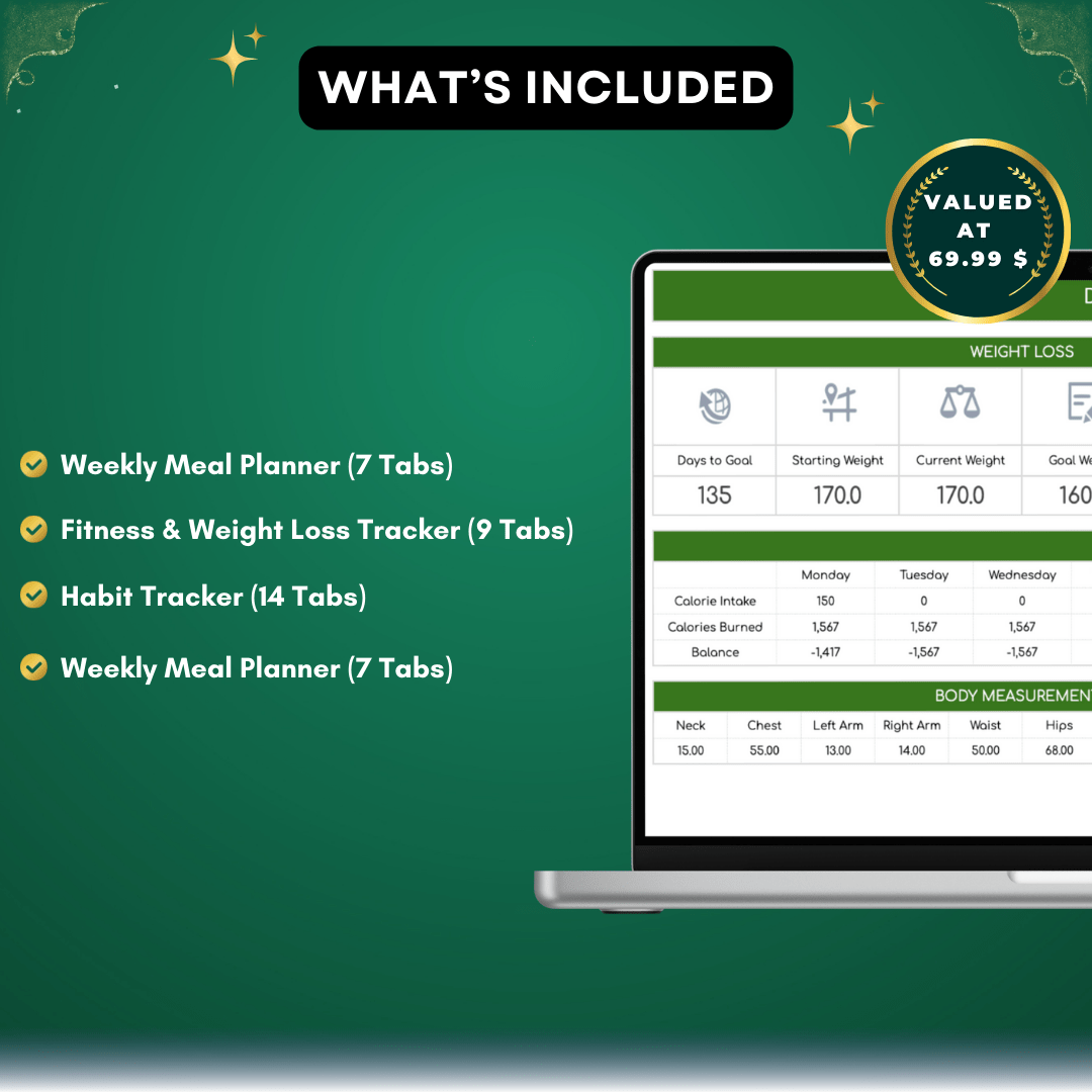 Health & Fitness Spreadsheet Bundle